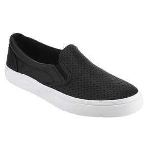 Perforated Slip On Elastic Panel Fashion Sneaker